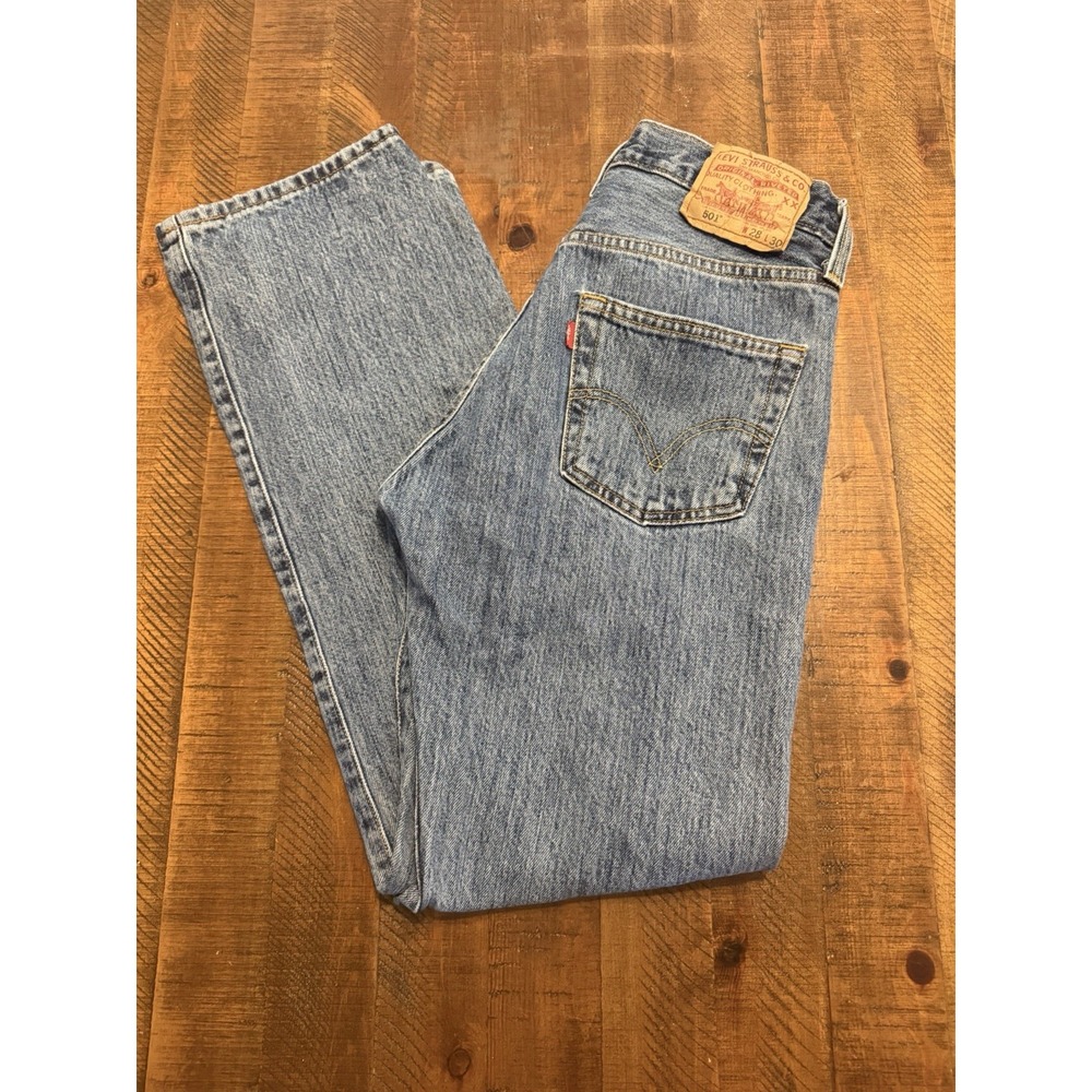 Levis 501 XX Jeans Size 28x30 Blue Light Wash Denim Straight Leg Button Fly